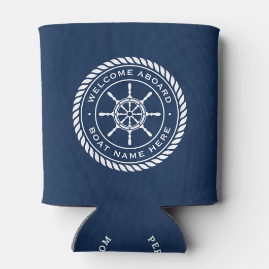 船の名ロープ船航海の車へようこそ 缶クーラー (裏面)