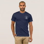 船の名前入りマリンアンカーロープカスタムデザイン Tシャツ (正面フル)