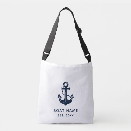 船の名前 nautical+anchor クロスボディバッグ (正面)