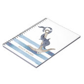 船の名前( Nautical Boat Name ),アンカーイルカのストライプ ノートブック (左側)