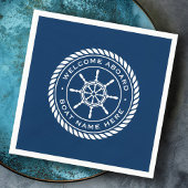 船の名航海の前にようこそ スタンダードカクテルナプキン