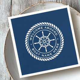 船の名航海の前にようこそ スタンダードカクテルナプキン