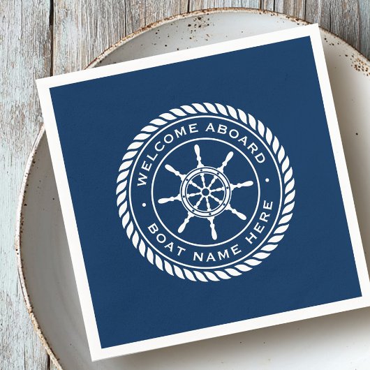 船の名航海の前にようこそ スタンダードカクテルナプキン