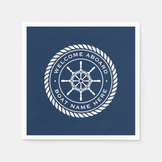 船の名航海の前にようこそ スタンダードカクテルナプキン (正面)