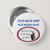 船の巡航の名前入りの記章に得て下さい 缶バッジ (正面&裏面)