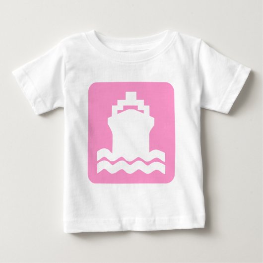 船の形状 – ピンク ベビーTシャツ (正面)