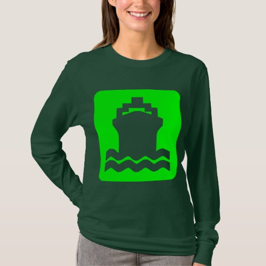 船の形状 – 緑 Tシャツ (正面)