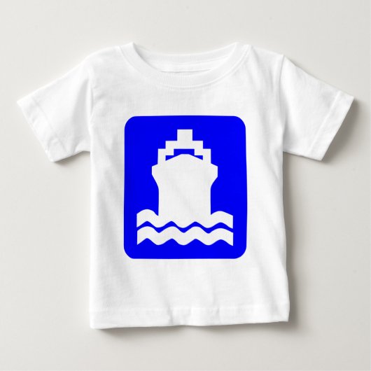 船の形状 – 青 ベビーTシャツ (正面)