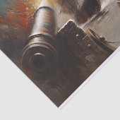 船の戦いの大砲のデコパージュ 薄葉紙 (詳細)