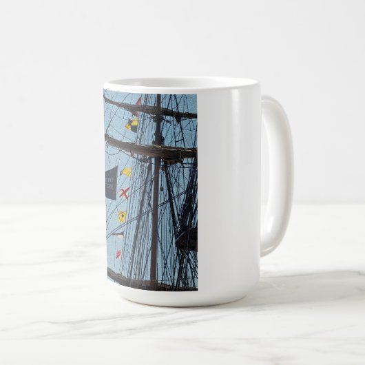 船の旗のマグをあきらめないで下さい コーヒーマグカップ (正面右)