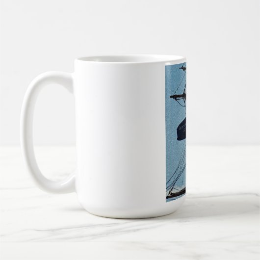 船の旗のマグをあきらめないで下さい コーヒーマグカップ (左)