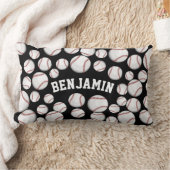 船の最大積載量のカスタムの黒による野球 ランバークッション (ブランケット)