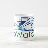 船の監視人のマグ-大きいロゴ コーヒーマグカップ (中央)