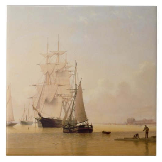 船の絵画(キャンバスの油) 2 タイル (正面)