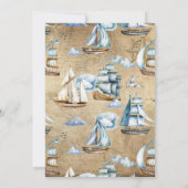 船の航海の冒険が夢のような赤ちゃんシャワーを待つ  招待状 (裏面)