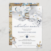 船の航海の冒険が夢のような赤ちゃんシャワーを待つ  招待状 (正面/裏面)