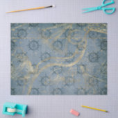 船の舵を青のデコページに 薄葉紙 (クラフト)