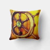 船の舵輪の枕 クッション (裏面)