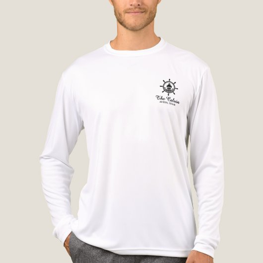 船の舵輪の船名 トライブレンドTシャツ (正面)