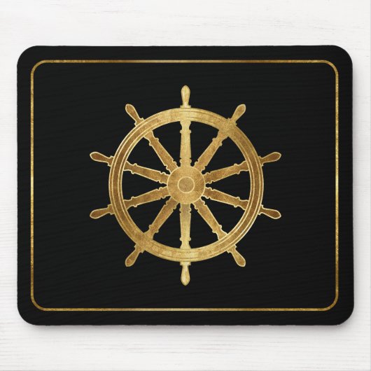 船の舵輪 マウスパッド (正面)