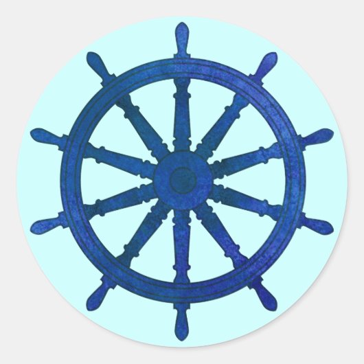 船の舵 ラウンドシール (正面)