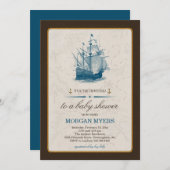 船の赤航海のちゃんシャワー 招待状 (正面/裏面)