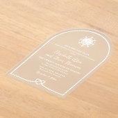 船の車輪といかりハートノッ航海のト結婚 アクリル招待状 (レイダウン)