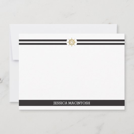 船の車輪のメッセージカード ノートカード (正面)