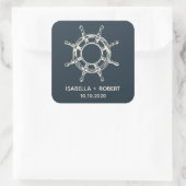 船の車輪 |の結婚モノグラム スクエアシール (バッグ)