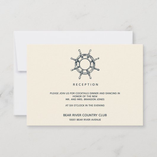 船の車輪 |ウェディングレセプションエンクロージャ 招待状 (正面)