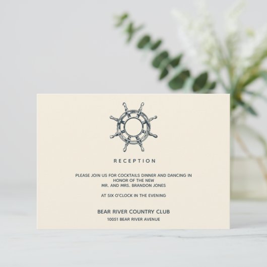 船の車輪 |ウェディングレセプションエンクロージャ 招待状 (スタンド正面)