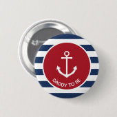 船の錨の赤ちゃんシャワー ボタン - これからパパになる人 缶バッジ (正面&裏面)