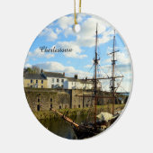 船のCharlestown高い港コーンウォールイギリス セラミックオーナメント (左)