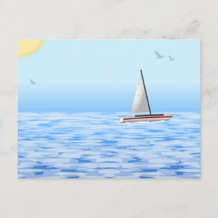 船はがき付き海の風景 ポストカード