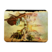 船や建物で運河を眺めること マグネット (横)