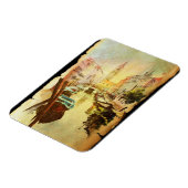 船や建物で運河を眺めること マグネット (左側)