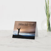 「船を待つな」感動的引用文 サンキューカード (正面)