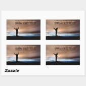 「船を待つな」感動的引用文 長方形シール (シート)