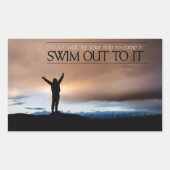 「船を待つな」感動的引用文 長方形シール (正面)