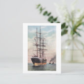 船を海へ引き上げるタグボート ポストカード (スタンド正面)