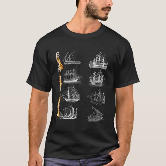 船を燃やすインスピレーション動機なし言い訳 Tシャツ (正面)