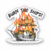 船を燃やす シール (正面)