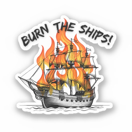 船を燃やす シール (正面)