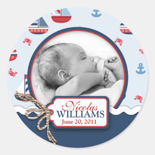船を送れ！写真シール ラウンドシール (正面)