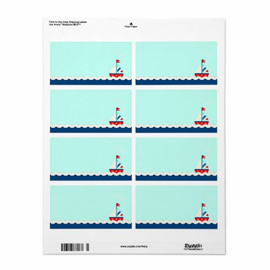 船を送れ!名前タグアクア ラベル (フルシート)