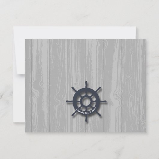 船アホイガールまたは少年航海の赤ちゃんシャワー招待状 招待状 (裏面)