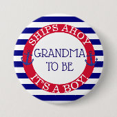 船アホイ、その男の子のシャワーおばあちゃん 缶バッジ (正面)