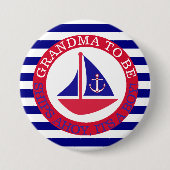 船アホイ、その男の子の赤ちゃんのシャワーボタン 缶バッジ (正面)