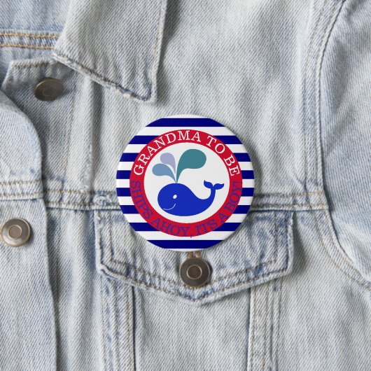 船アホイ、その男の子の赤ちゃんのシャワーボタン 缶バッジ (インサイチュ)