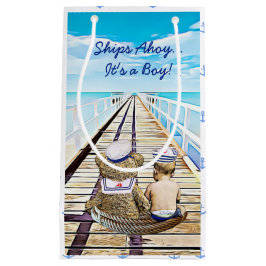 船アホイ、男の子、赤ん航海のだシャワー スモールペーパーバッグ